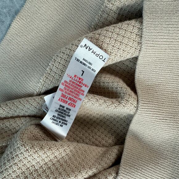 Topman beige waffle knit crewneck tan sweater size large - Picture 5 of 5